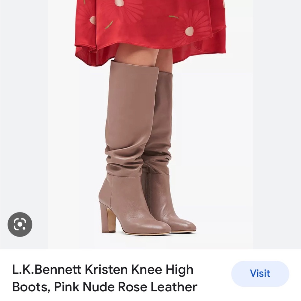 LK Bennett Kristen nappa leather tall boots with block heels